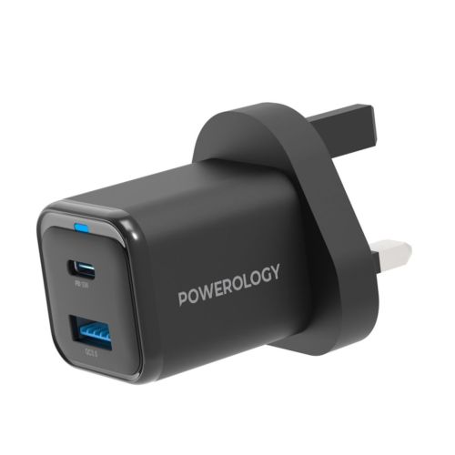 Powerology 35W Dual Port Super Compact Quick Charger - Black