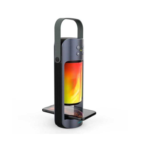 Flame Portable Wireless Bluetooth Speaker LED Lights Lamp Wireless Charger